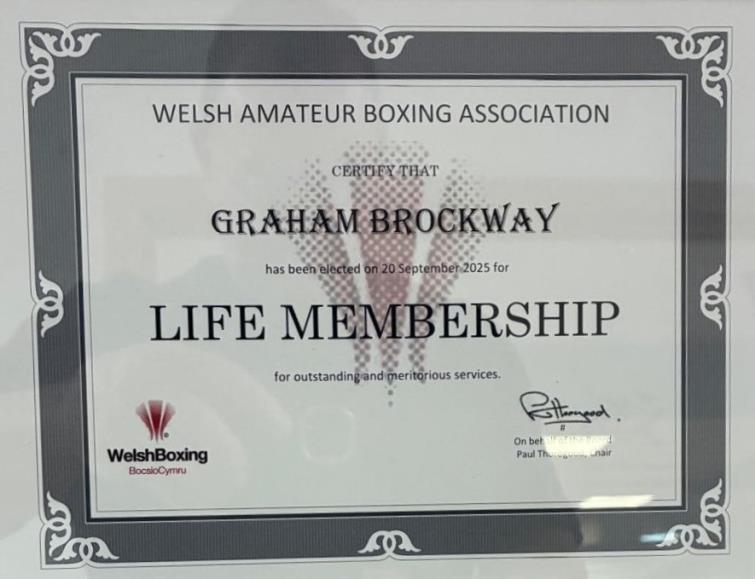 Graham Brockway - his deserved citation - for outstanding and meritorious service